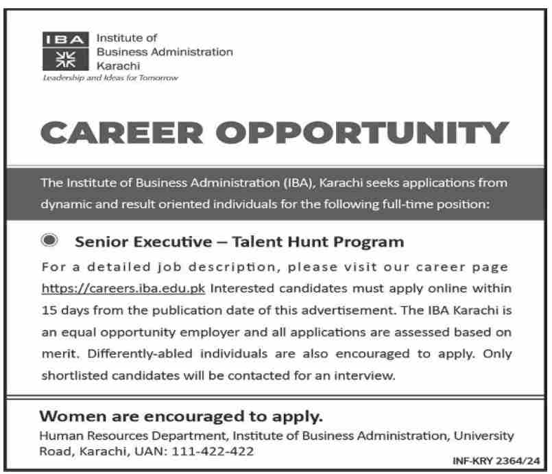 IBA Karachi Vacant Positions Announced in Different Faculties