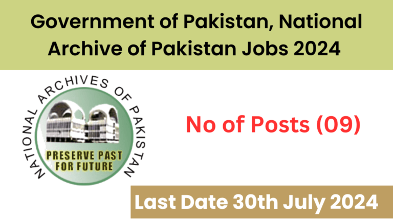 National Archives of Pakistan Jobs 2024